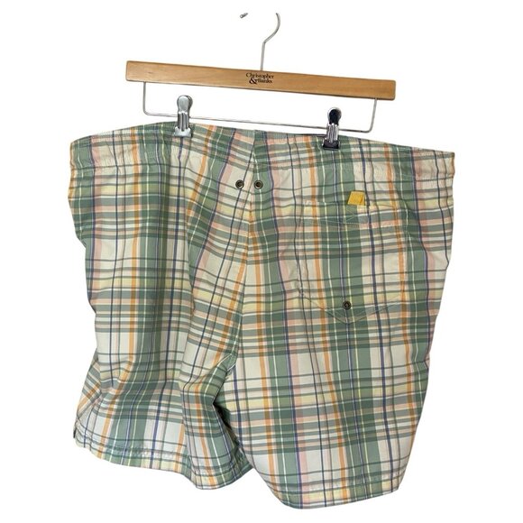 Lands' End Pastel Plaid Board Shorts Men's L 36-38 Nylon Meshed Lined Trunks - Picture 2 of 6